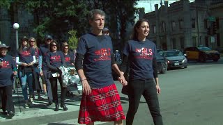 Man rises to challenge  dons a kilt  and marches for ALS research [upl. by Nasah]