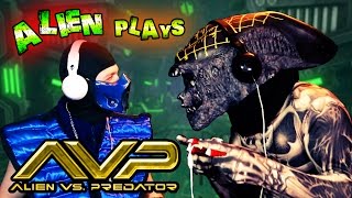 ALIEN PLAYS  Aliens VS Predator Gameplay W SubZero  AVP vs MKX PARODY [upl. by Emmerich]