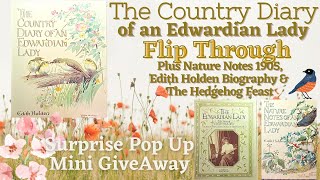 Edith Holden flip thru A Country Diary of an Edwardian Lady plus surprise popup giveaway [upl. by Adlemy]