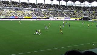 ジェフ千葉12 vs北九州フクアリ 1失点目～青木良太退場～2失点目 17Sep2012 [upl. by Artekal929]