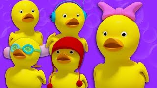 Cinq petits canards  comptines  canard rime  chanson pour enfants  Five Little Ducks [upl. by Nnep]