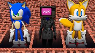 I found a SONIC TAILS vs TV WOMAN in Minecraft  Whats INSIDE the BIGGEST MAZE SONIC [upl. by Bihas496]