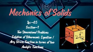 Lec05 Mechanics of Solids [upl. by Jana709]