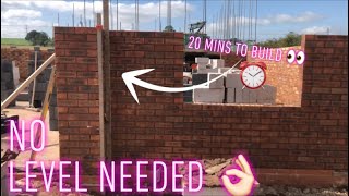 Bricklaying internal corner Fast Perfect line setup [upl. by Yenittirb]