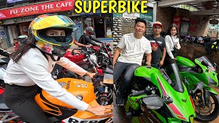 RIDING KAWASAKI ZX10R FOR 1ST TIME IN NEPAl  SUPERBIKE MEETUP  ULTIMA WATCH [upl. by Gillette625]