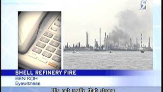 Fire at Shell oil refinery on Pulau Bukom Spore Day 2  29Sep2011 [upl. by Radke311]