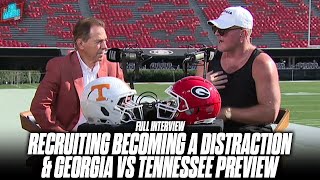 Coach Saban Says Recruiting Distracts Coaches From Games Previews Georgia vs Tennessee  Pat McAfee [upl. by Leahcimdivad823]