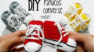 DIY Patucos Converse crochetganchillo tutorial [upl. by Etteluap]