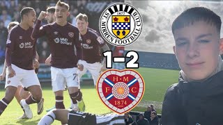 ST MIRREN 1 HEARTS 2 VLOG  HEARTS WIN IN 💨 PAISLEY [upl. by Enyrhtac]