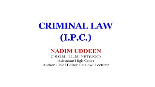 Law of CrimeIPC  Hindi LLB Lecture  by Advocate Nadeem Uddin  Part 2 [upl. by Acinorej647]