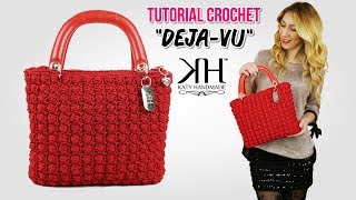 TUTORIAL BORSE UNCINETTO  quotDejaVuquot CROCHET BAG  PUNTO CARAMELLA ♡ Katy Handmade [upl. by Homans888]