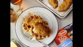 Quick Dinner Ideas  Chicken and Waffles  Tyson Foods Chicken Recipes [upl. by Itsrik]