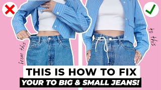 How To DOWNSIZE and UPSIZE JEANS In The Waist To Fit Perfectly  JEANS HACK [upl. by Cha]