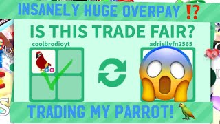 Trading FR Parrot in 2024 What’s it worth Roblox Adopt Me [upl. by Travis]