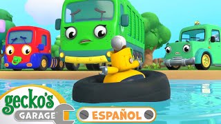 El río sucio  Garaje de Gecko  Carros para niños  Vídeos educativos [upl. by Marlene]