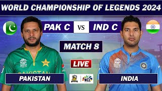 PAKISTAN vs INDIA MATCH 8 LIVE SCORES  IND vs PAK LIVE  WORLD CHAMPIONSHIP OF LEGENDS  PAK BAT [upl. by Nhguavahs39]