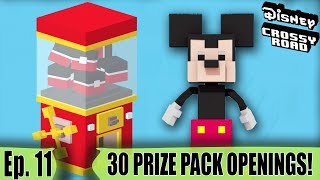 OPENING 30 PRIZE PACKS AND HUNTING FOR CARS CHARACTERS  Disney Crossy Road Prize Pack Opening [upl. by Yralam]