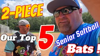 Top 5 2Piece Senior Softball Bats [upl. by Ahsinrad]