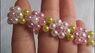 como hacer pulseras tejidas de flores con perlas aprendiendo nuevas cosas maravillosas [upl. by Atekram824]