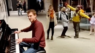 Public Piano Performance Sparks Impromptu Dance Party [upl. by Sunshine303]