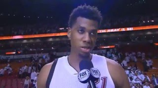 Hassan Whiteside  Miami Heat vs Charlotte Hornets Game 2 postgame 42016 [upl. by Persson]