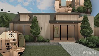 18k NO Gamepass Modern House Interior  Bloxburg Speedbuild  Grxceea [upl. by Acinorej]