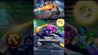 LESLEY USES BUILD AND EMBLEM mobilelegends mlb lesley lesleybuildtersakit shorts shortsvideo [upl. by Raddi]