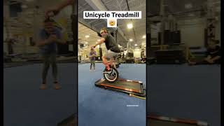 WORLDS FIRST treadmill Unicycle jump 😱 [upl. by Hahnke257]