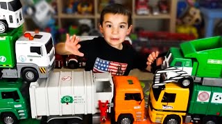 Playing with Garbage Trucks and Recycling Trucks  Big Toy Truck Collection for Kids  JackJackPlays [upl. by Issirk]