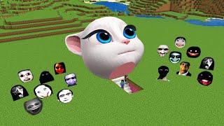 Survival Secret Talking Angela With 100 Nextbots in Minecraft  Gameplay  Coffin Meme [upl. by Nehgam]