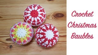 Christmas Series Ep 1 Make your own easy crochet baubles [upl. by Star365]