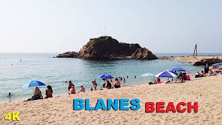 Blanes in Summer  Blanes Beach Walking Tour  August 2023 Spain 4K [upl. by Helgeson]