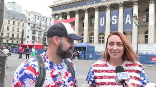 USA fans share their excitement for the Paris Olympics at Team USA House [upl. by Rapp912]