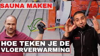 Hoe teken je de vloerverwarming op de vloer af Renovatie Sauna 6 [upl. by Nedyrb]