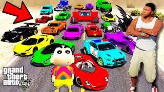 Franklin Found NEW SECRET GODILLIONAIRE SUPERCARS in GTA 5  SHINCHAN and CHOP [upl. by Lledrac]