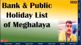 Meghalaya Bank and Govt Holiday List of 2020 [upl. by Grochow]