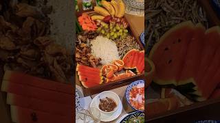 Boodle Fight Homeboodlefight pinoyfood filipinodelicacies food foodblogger shorts shortvideo [upl. by Nnaaihtnyc275]