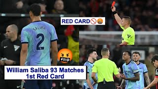 🤬Arsenal William Saliba Get a Red card 🚫vs Bournemouth  Premier League  William Saliba Red card [upl. by Tidwell]