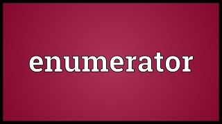 Enumerator Meaning [upl. by Alten759]