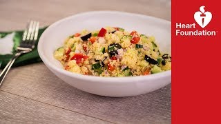 Greek Cucumber Salad amp Couscous Recipe  Heart Foundation NZ [upl. by Darren]