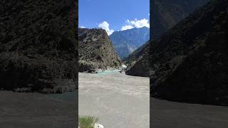 Junction of clean and muddy water Indus River [upl. by Cohby]