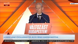 Tarlós István beszéde Szentkirályi Alexandra kampánynyitó rendezvényén  HÍR TV [upl. by Tebasile572]