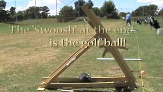 Golf Ball Trebuchet 700 foot distance [upl. by Mariken44]