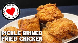 Pickle Juice Brined Chicken  Easy Pickle Brine amp Salt Brined Fried Chicken Recipes Cooking Up Love [upl. by Mackay]