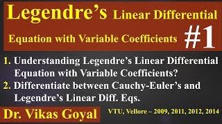 Legendres Linear Differential Equation 1 with Variable Coefficients Imp [upl. by Palestine636]