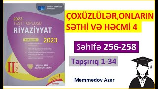 Piramidanın səthinin sahəsiKəsik piramidaRiyaziyyat test toplusu 2023 2ci hissə [upl. by Levesque562]