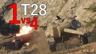 Wot Console  1 Vs 4  T28  Liberty Falls [upl. by Yennep]