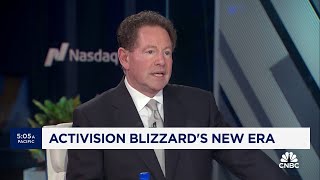 Activision Blizzard CEO Bobby Kotick on leadership change Microsoft acquisition and next steps [upl. by Ahsinut49]