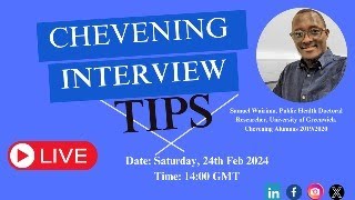 CHEVENING SCHOLARSHIP INTERVIEW TIPS [upl. by Azriel]