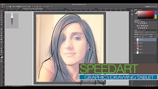 How to draw a cartoon face using the Graphic Tablet SPEEDART [upl. by Atisusej]